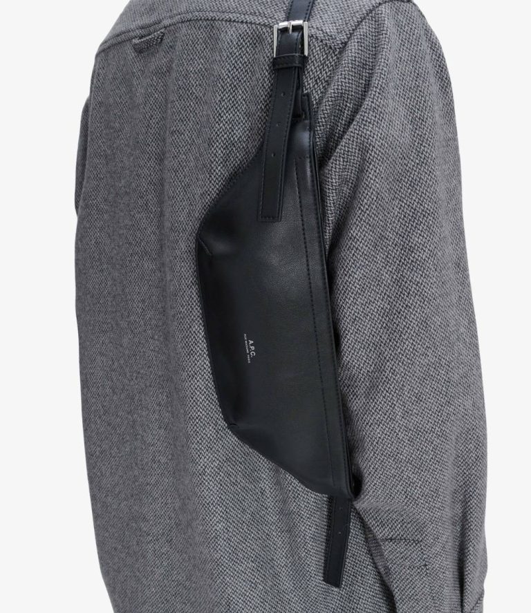 A.p.c. Black Men Belt Bags Nino Medium Belt Bag - Image 2