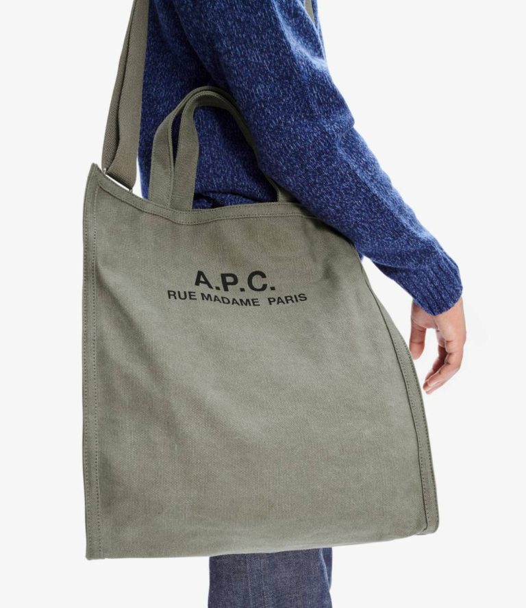 A.p.c. Tote Bags Récupération Shopping Bag Men Khaki - Image 2