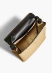 Black / Honey Top Handle Large Lia Bag In Black Leather And Honey Canvas Khaite Women - Image 3