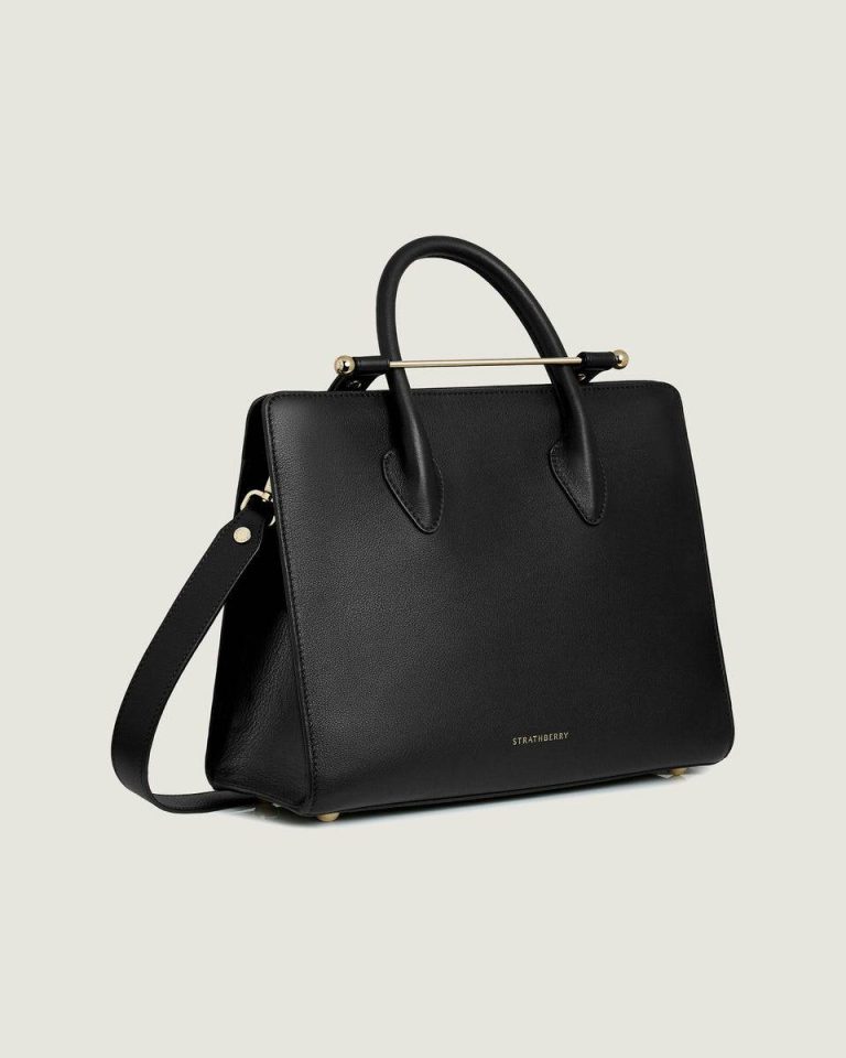 Black Midi Tote Women Strathberry Shoulder Bags - Image 2