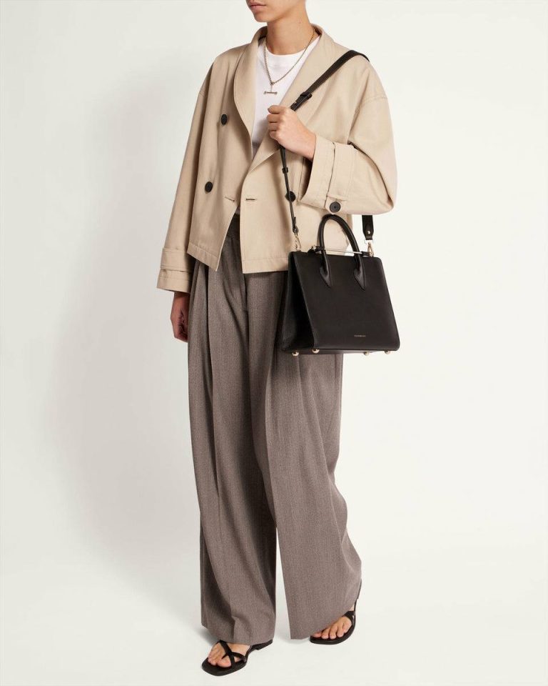 Black Midi Tote Women Strathberry Shoulder Bags