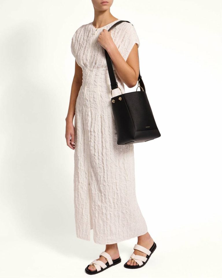 Black Strathberry Women Shoulder Bags Lana Midi Bucket Bag