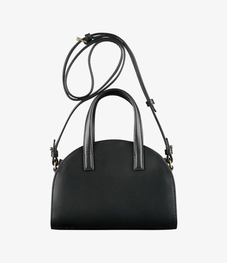 Black Tote Bags Men A.p.c. Demi-Lune Small Tote Bag - Image 4