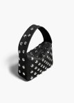 Black Women Small Elena Bag In Black Leather With Studs Top Handle Khaite - Image 3