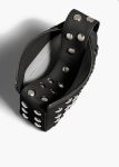 Black Women Small Elena Bag In Black Leather With Studs Top Handle Khaite - Image 4