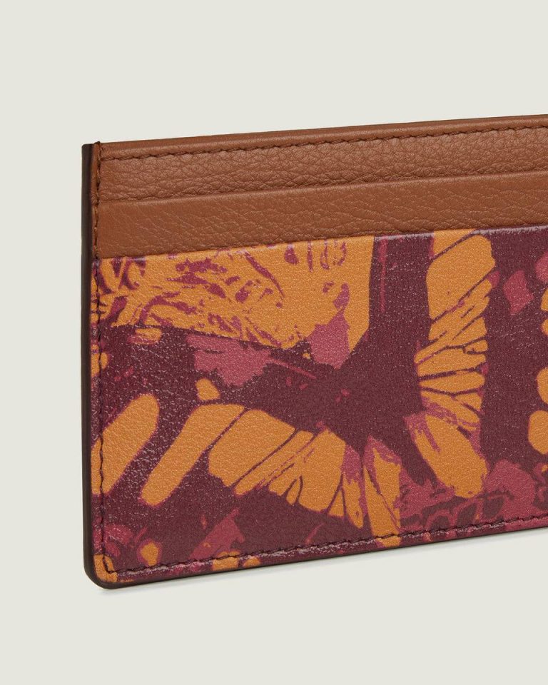 Cardholder Women Raspberry/Chestnut Butterfly Print Wallets Strathberry