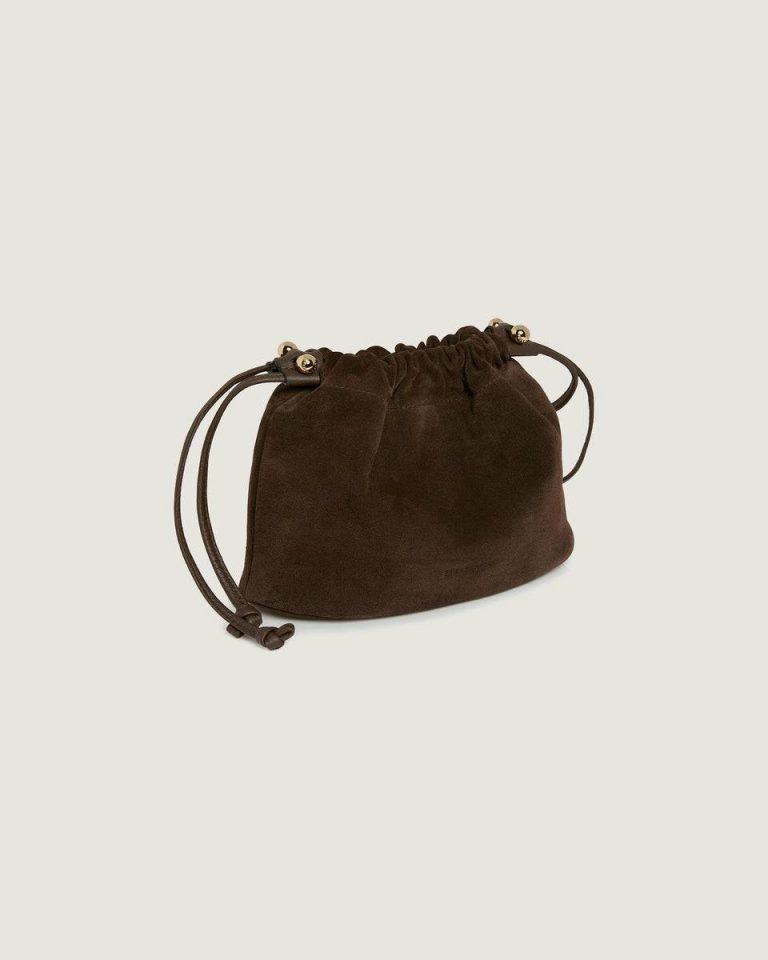 Charlotte Drawstring Small & Mini Bags Chocolate Suede Strathberry Women - Image 2