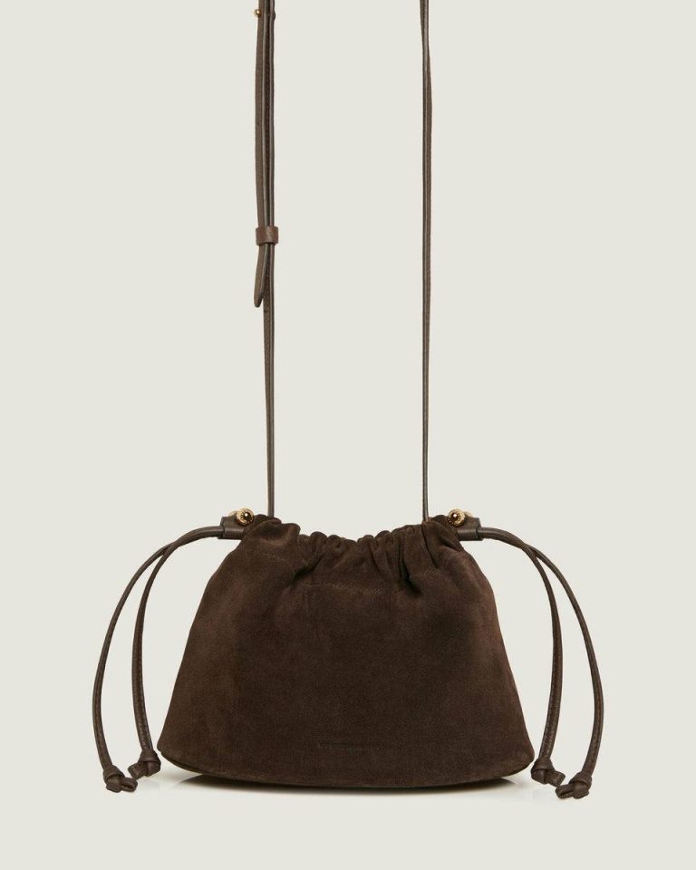 Charlotte Drawstring Small & Mini Bags Chocolate Suede Strathberry Women - Image 4