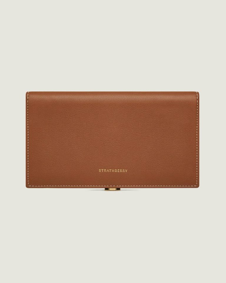 Chestnut With Vanilla Stitch Strathberry Wallets Women Large Melville Street Wallet - Image 4