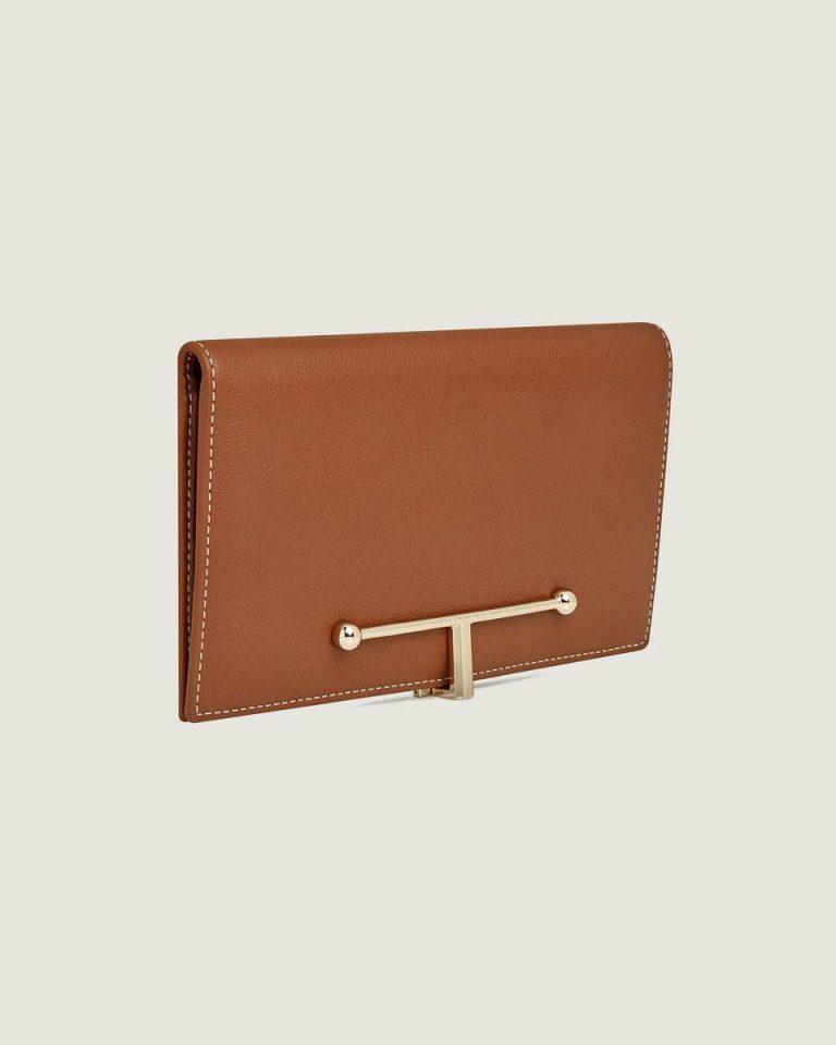 Chestnut With Vanilla Stitch Strathberry Wallets Women Large Melville Street Wallet - Image 5