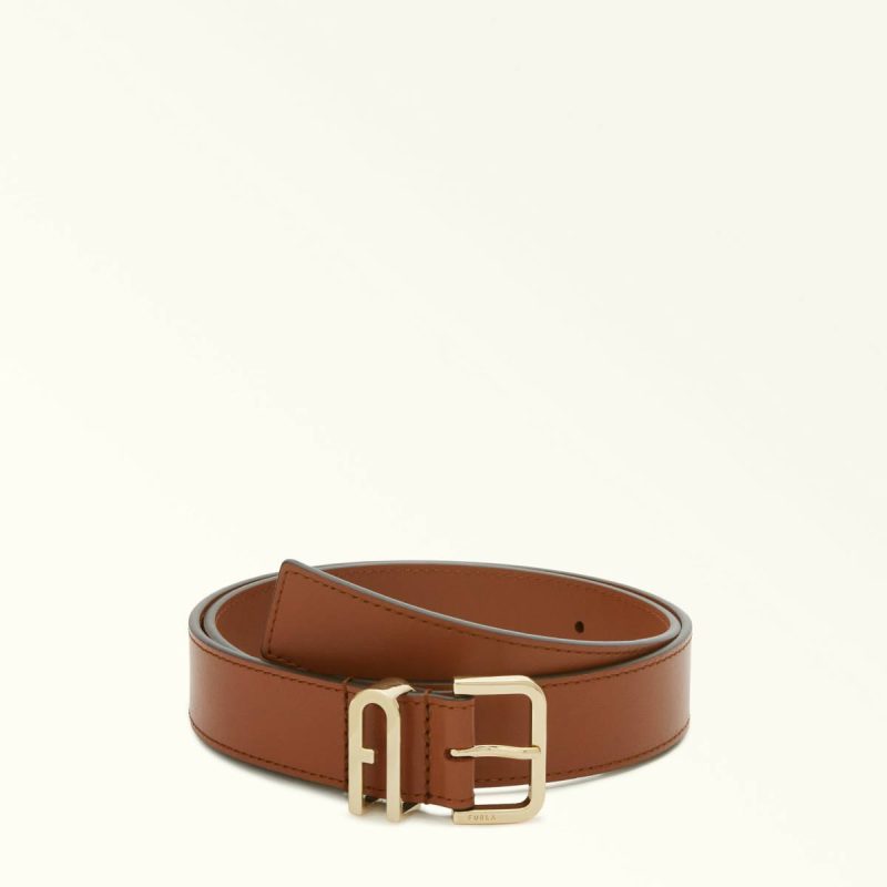 Cognac H Belts Women Furla Camelia Fixed Belt