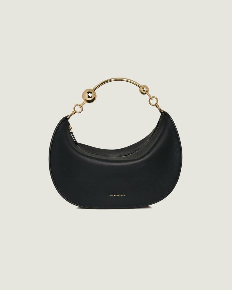 Crescent Moon Strathberry Women Black Evening Bags - Image 3