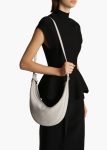 Crossbody Bags Khaite Light Grey Women Small Augustina Crossbody Bag In Light Grey Pebbled Leather - Image 5