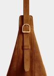 Crossbody Bags Khaite Women Augustina Hobo In Mud Suede Mud - Image 4