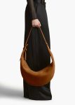Crossbody Bags Khaite Women Augustina Hobo In Mud Suede Mud - Image 5