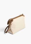 Crossbody Bags Women Cream / Dark Olive Lina Crossbody Bag In Dark Olive Leather And Cream Canvas Khaite - Image 2