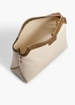 Crossbody Bags Women Cream / Dark Olive Lina Crossbody Bag In Dark Olive Leather And Cream Canvas Khaite - Image 3