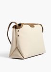 Crossbody Bags Women Cream / Dark Olive Lina Crossbody Bag In Dark Olive Leather And Cream Canvas Khaite - Image 4