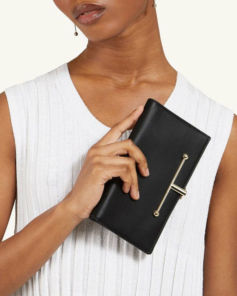 Diamond/Black Wallets Women Strathberry Large Melville Street Wallet