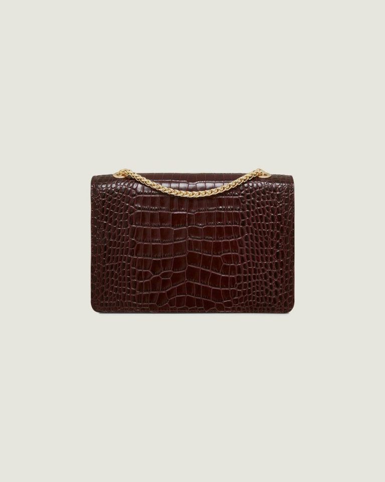 East/West Embossed Edit Bags Strathberry Croc-Embossed Leather Burgundy Women - Image 4