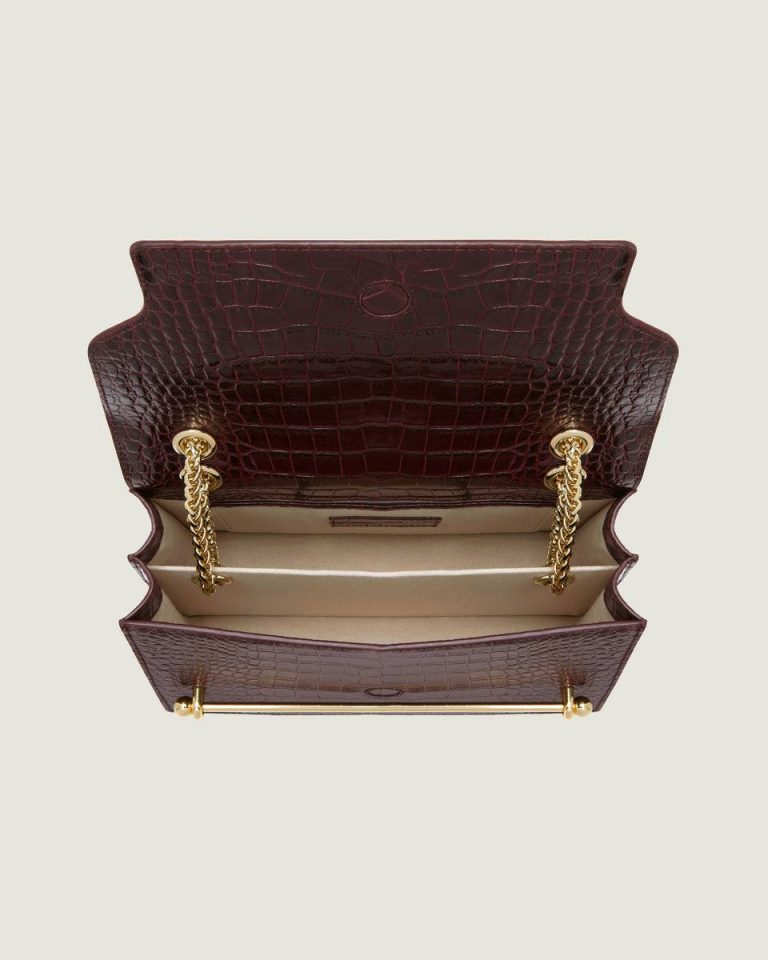 East/West Embossed Edit Bags Strathberry Croc-Embossed Leather Burgundy Women - Image 5