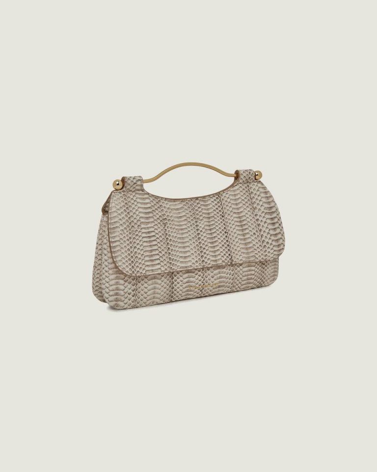 Embossed-Snake Leather Vanilla Women Strathberry Evening Bags Harmony - Image 2
