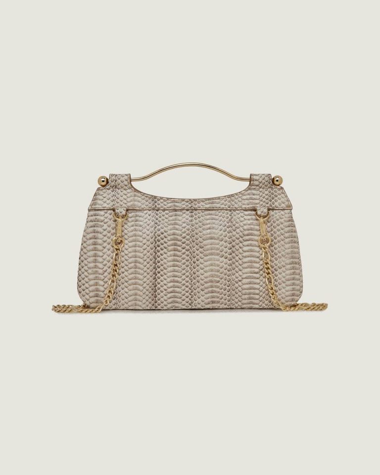 Embossed-Snake Leather Vanilla Women Strathberry Evening Bags Harmony - Image 4