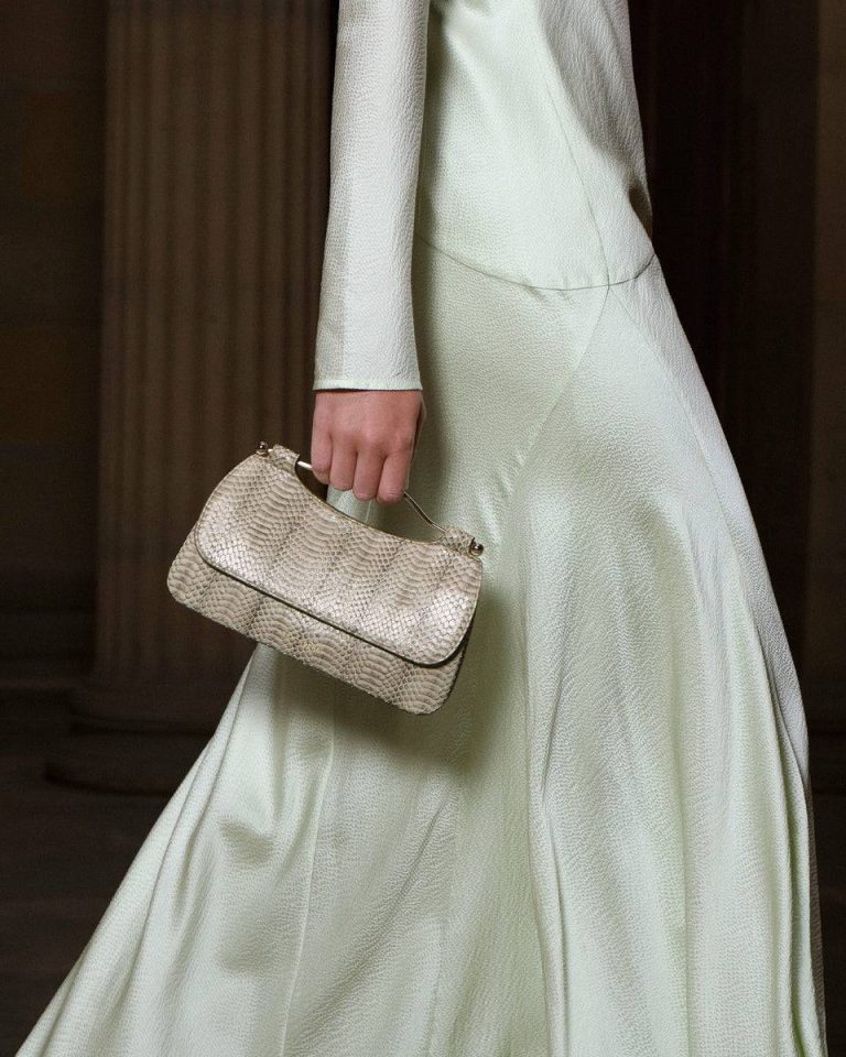 Embossed-Snake Leather Vanilla Women Strathberry Evening Bags Harmony