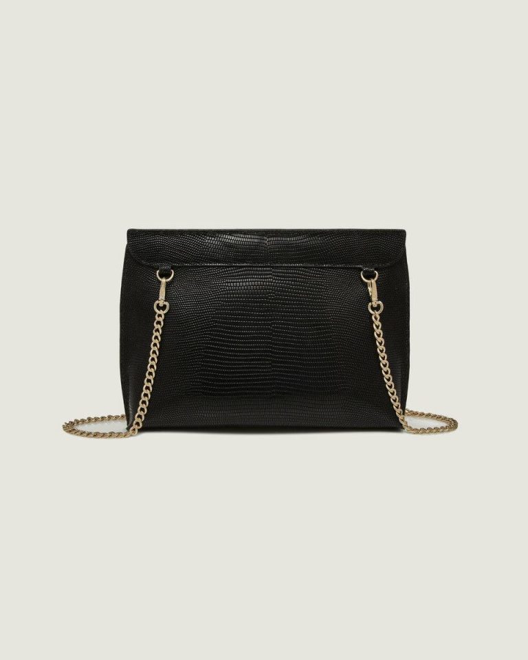 Evening Bags Women Strathberry Lizard-Embossed Leather Black Stylist - Image 4