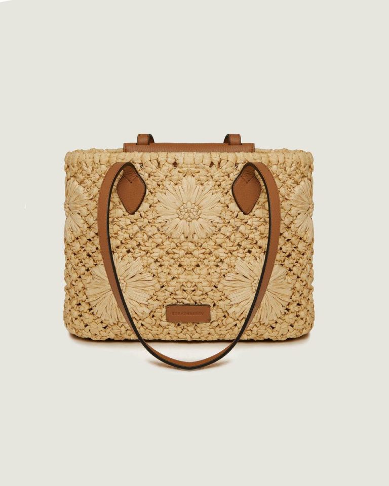Floral Paper Raffia/Tan Small & Mini Bags Women The Strathberry Basket (Small) - Image 4