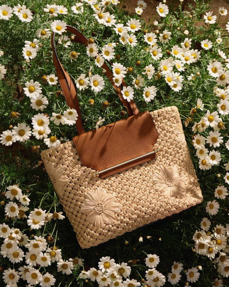 Floral Paper Raffia/Tan Small & Mini Bags Women The Strathberry Basket (Small)