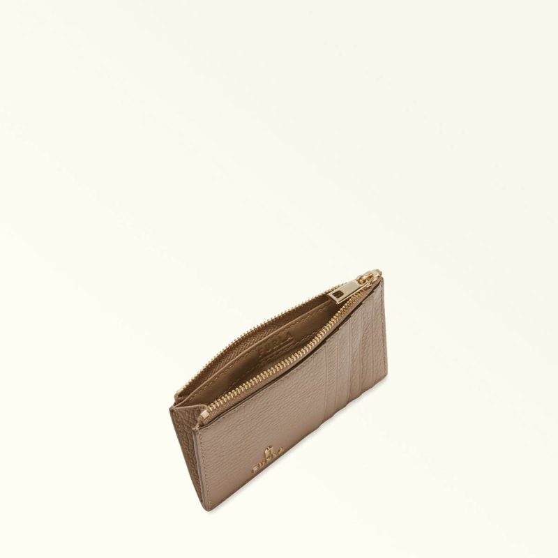Furla Camelia Card Case M Women Stucco Gray Wallets - Image 4