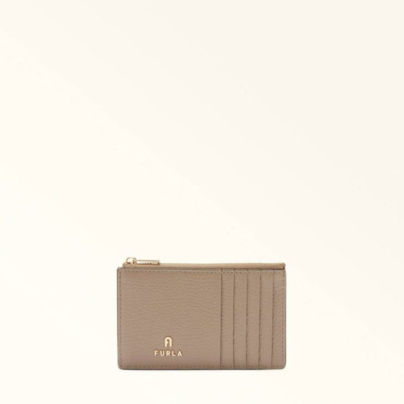 Furla Camelia Card Case M Women Stucco Gray Wallets