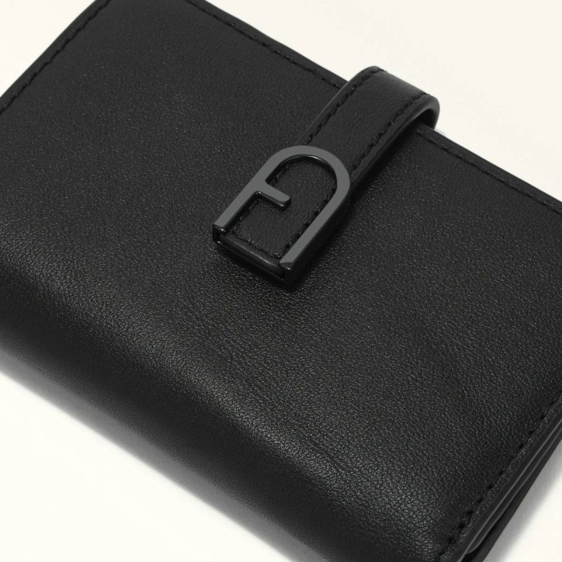Furla Flow Compact Wallet M Women Nero Wallets - Image 3