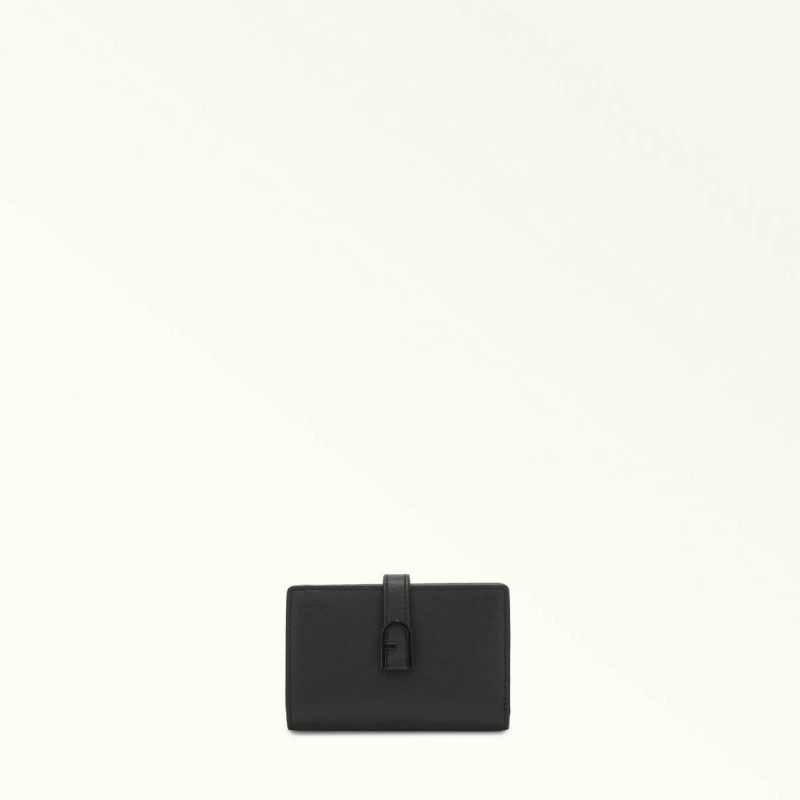 Furla Flow Compact Wallet M Women Nero Wallets