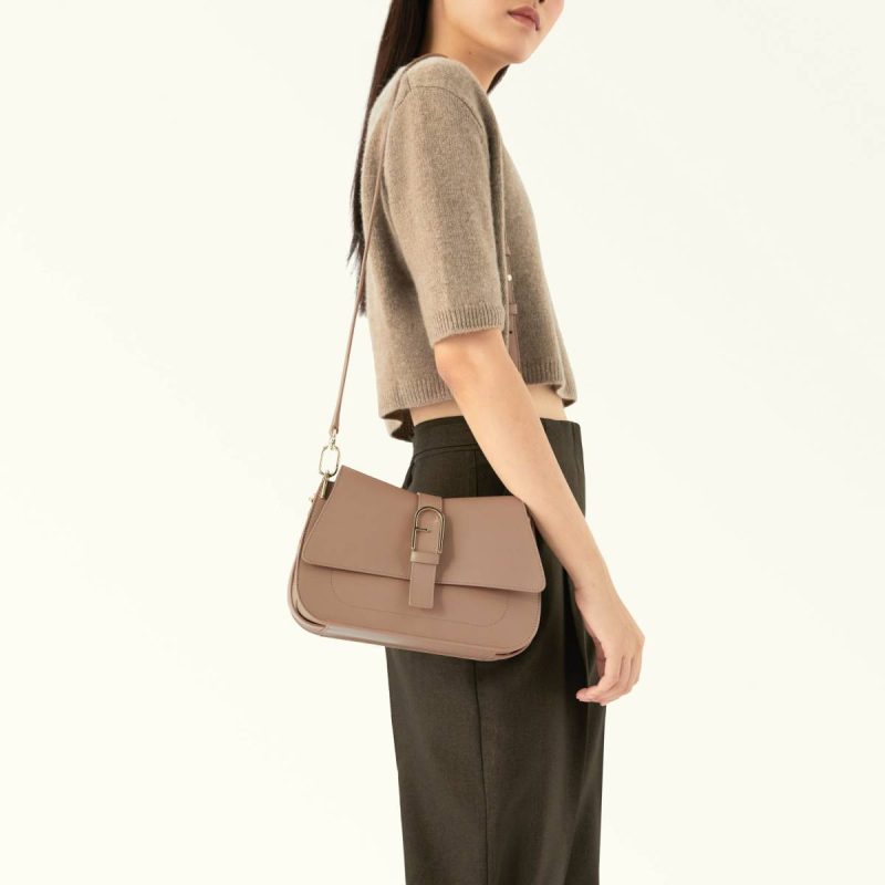 Furla Flow Top Handle M Crossbodies Greige Women - Image 2