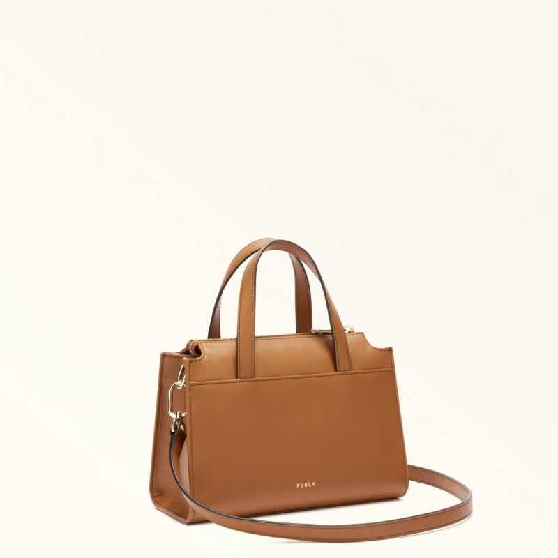 Furla Nuvola Boston Bag S Women Brandy Crossbodies - Image 3