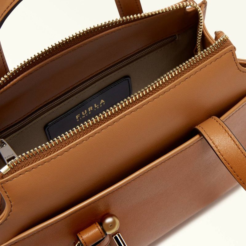 Furla Nuvola Boston Bag S Women Brandy Crossbodies - Image 4