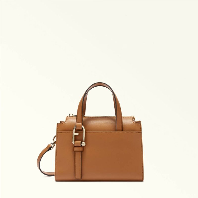 Furla Nuvola Boston Bag S Women Brandy Crossbodies