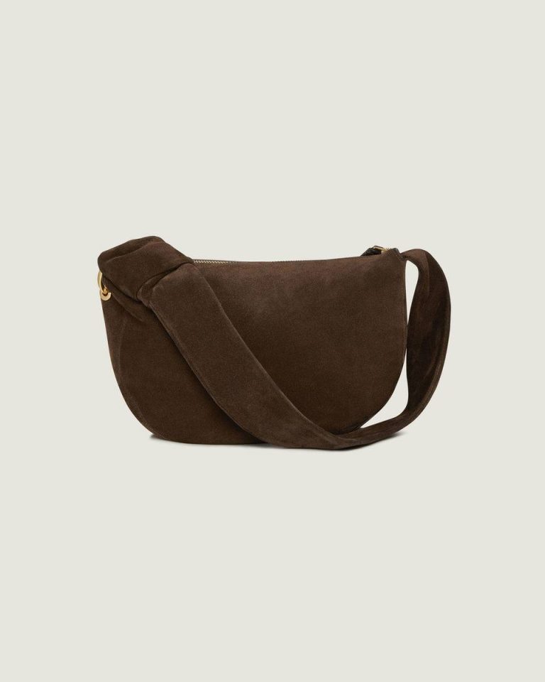 Halo Women Shoulder Bags Strathberry Chocolate Suede - Image 4