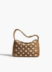 Khaite Mud Top Handle Women Small Elena Bag In Mud Suede With Studs