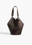 Khaite Totes Dark Brown Women Small Lotus Tote In Dark Brown Pebbled Leather