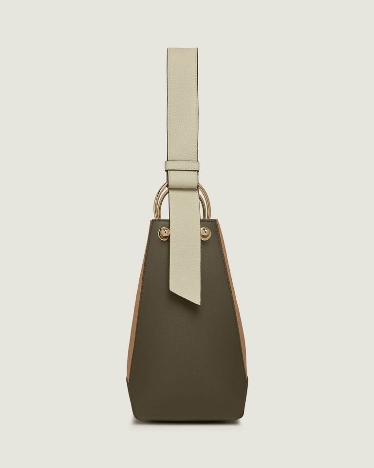 Khaki/Caramel/Diamond Lana Midi Bucket Bag Women Shoulder Bags Strathberry - Image 4