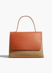 Large Lia Bag In Tan Leather And Honey Canvas Top Handle Khaite Women Tan / Honey