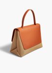 Large Lia Bag In Tan Leather And Honey Canvas Top Handle Khaite Women Tan / Honey - Image 2