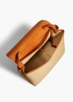 Large Lia Bag In Tan Leather And Honey Canvas Top Handle Khaite Women Tan / Honey - Image 3