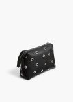 Lina Pochette In Black Pebbled Leather With Grommets Pouches Khaite Women Black - Image 2