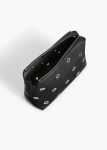 Lina Pochette In Black Pebbled Leather With Grommets Pouches Khaite Women Black - Image 3