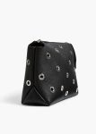Lina Pochette In Black Pebbled Leather With Grommets Pouches Khaite Women Black - Image 4
