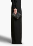 Lina Pochette In Black Pebbled Leather With Grommets Pouches Khaite Women Black - Image 5